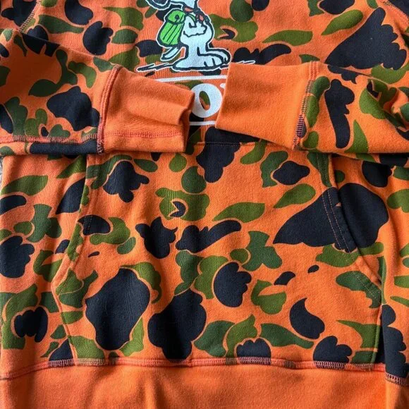 Todd Snyder x L.L. Bean S Snoopy Orange Camo Troop Leader Hoodie - Picture 6 of 11